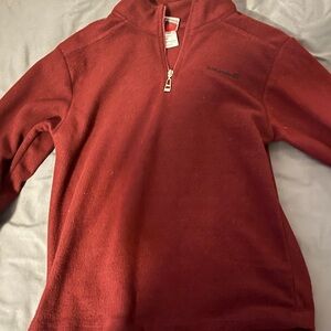 Lands' End Burgundy Quarter-Zip Fleece